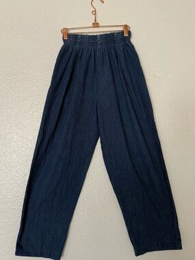 Vintage Gene Ewing BIS Wrinkled Rich Denim Jeans High Rise Elastic Waist Sz SP